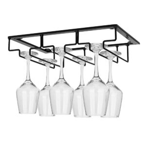 Väggmonterad glasställhållare som hänger under skåphängare Järnhylla 4 typ