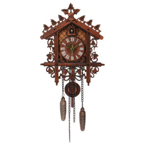 Vintage handgjord trägökväggklocka Tree House Swing Wall Clock Art Home Decorations