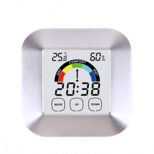 Household Touch Screen Digital Clock Temperature Humidity Display Alarm Outdoor Indoor Tester
