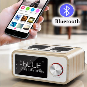 LOCI H3 Bluetooth -högtalare Väckarklocka Media Ljud Musik Klockradio USB Laddning MP3 -spelare Fjärrkontroll