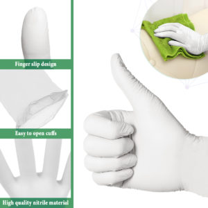 100st vita handskar nitril diskmedel kök anti-epidemiska skönhetshandskar vänster och höger