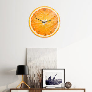 CC093 Creative Orange Wall Clock Mute Wall Clock Quartz Wall Clock For Home Office Decorations