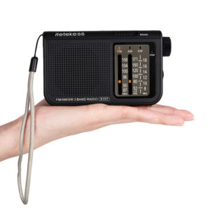 Retekess V-117 FM AM SW 3 Band Radio Battery Powered Operated by 2 AA Battery Transistor Radio Jack Emergency Radio Receiver Portable Radio Station
