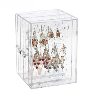 Dammtät akryl örhängen Smycken Display Stand Hylla Smycken Väska Förvaringslåda Lådor Rackhållare Förvaringsfodral