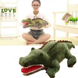 55cm söt tecknad plysch grön 3D krokodilform varm handkudde barnleksak kreativ gåva