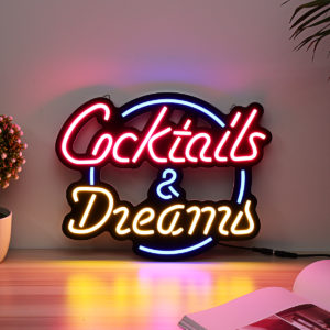 AC110-240V Neon Light Sign Cocktail Dream Real Glass Tube Bar Pub Display Light för Club Accessary