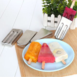 KC-ICE18 1st DIY Ice Cream Pop Mould Popsicle Lolly Mold Rostfritt stål Ice Cube Tray Pan