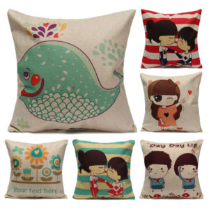 Pure Boys And Girls Series Printed Linen Pillow Cases Home Sofa Cushion Covers