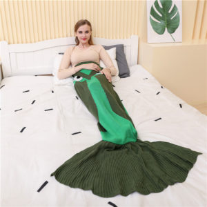 Knitted Owl Mermaid Tail Blanket Sleeping Bag Fleece Cartoon Sofa Bedding Shark Mermaid Tail Blanket For Adult Children