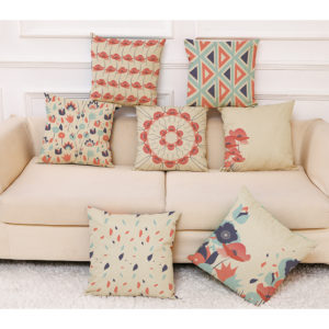 Honana Colorful Flower Creative Pattern Pillow Case Cotton Linen Throw Cushion Cover Car Home Sofa Decorative Pillowcase