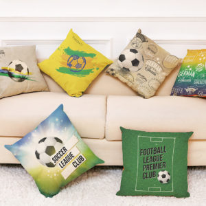 Honana The 2018 Russia World Cup Cotton Linen Cushion Pillow Case Soccer Pillow Covers for Home Decor