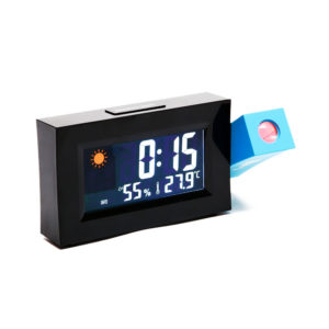 8290 Electric LED Weather Forecast Clock With Time Projection Color Screen Dual Power Supply Temperature And Humidity Display Alarm Clock