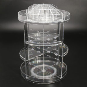 3 -tums akryl kosmetiska sminksmycken 360 roterande förvaringsfodral för förvaring