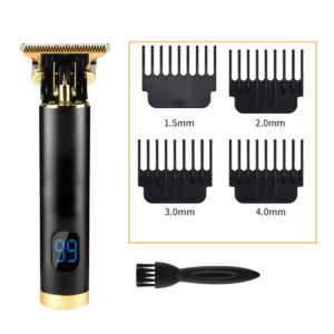 Power Display Elektrisk hårklippare Trådlös trimmer Beard Shaving Cutting Machine Frisör W/ 4st Limit Combs
