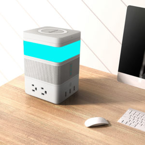 FreeCube Smart Modular DIY Kit with bluetooth Speaker LED Gesture Sensor Light Wireless Charger Power Strip with 4 AC/3 USB Port