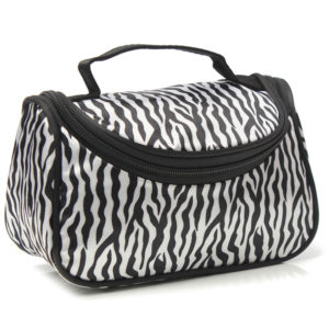 Women Makeup Cosmetic Zebra Toiletry Bag Organizer Handbag Travel Case