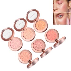 6 färger Rose Makeup Face Blush Ljusare Face Fine Powder Peach Blush Long-Lasting