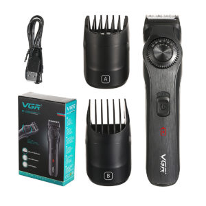 V028B Pro Electric Cordless Men Hair Clipper Trimmer USB Rechargeable Professional Shaver W/ 1-20mm Limit Comb