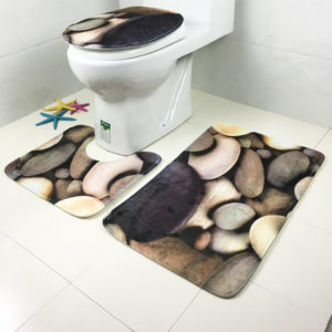 3 delar Antislip toalettstol Mattor badrum Badrum Toalettöverdrag Pallmatta