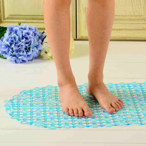 45x37cm PVC Anti Slip Floor Mat Bathroom Transparent Carpet With Strong Suction Cup
