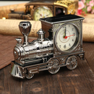 Retro Train Creative Alarm Clock Vintage Simulation Steam Train Quartz Alarm Clock Decor Gift