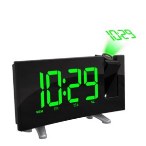 Sensitive LED Digital Projection Clock FM Radio Dual Alarm Clock With USB Charging Desktop Electronic LED Clock