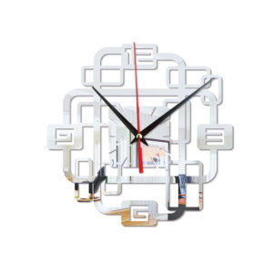 Acrylic Creative Superimposed Rectangular Combination Mute Clock Mirror Wall Sticker Wall Clock Home Decor