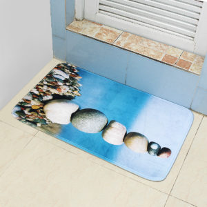 45*75cm Bathroom Shower Bath Mat Non Slip Back Carpet Mat Toilet Rug Stone Design