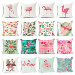 Honana 45x45cm Pillow Case Home Decoration Flamingo Palm Leaf Design 16 Optional Patterns
