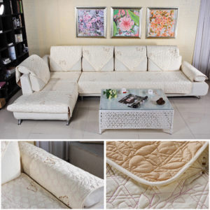 Cotton Quilted Embroidered Sofa Cushion Couch Slipcovers Backrest Towel Furniture Seat Cushion