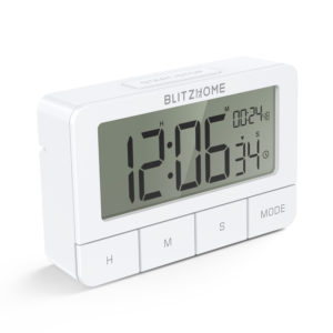 BlitzHome BH-TR01 Chronograph Elektrisk klocka Kökstimer Multi-mode Stor HD LCD-skärm väckarklocka
