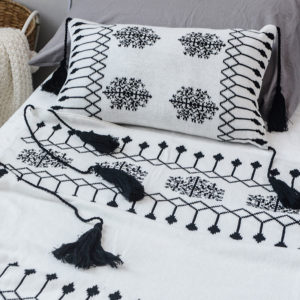 Soft Blanket Tassel Snowflake Geometry Cotton Knitted Blanket For Beds Sofa