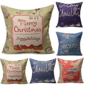 Christmas Letters Throw Pillow Case Square Sofa Office Cushion Cover Home Decor