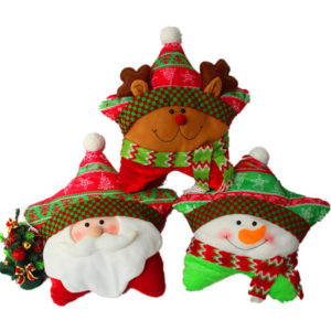 Christmas Series Santa Claus Snowman Deer Throw Pillow Pentagram Cushion Home Car Decoration