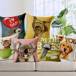 Cute Cartoon Animals Koala Dog Orangutan Throw Pillow Case Sofa Car Office Cushion Cover