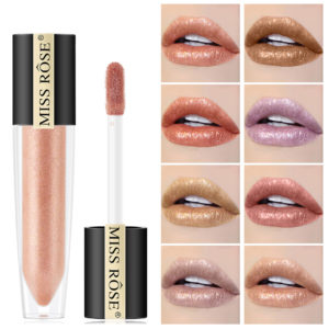 Miss Rose Shimmer Lip Gloss Pearly Metallic Lip Stick Waterproof Long-lasting Lip Gloss Beauty Cosmetics Make Up Lip Makeup