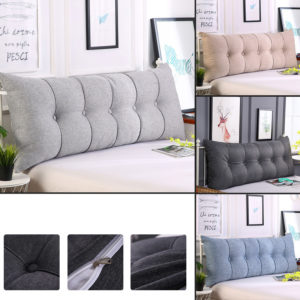 Home Soft Large Pillow Back Cushion Multifunction Long Suede Elastic Backrest for Bedside Seat Bed Sofa Decor