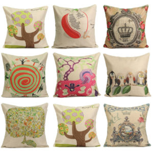 Personalized Printing Series Cotton Linen Pillow Case Home Sofa Office Square Cushion Cover