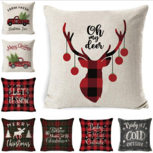 2020 Christmas Cushion Cover Pillowcase Sofa Cushions Pillow Cases Cotton Linen Pillow Covers Home Decor