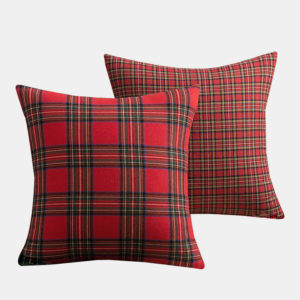 1PC Square Pillow Case Christmas Scottish Plaid Throw Waist Cushion Cover 18"