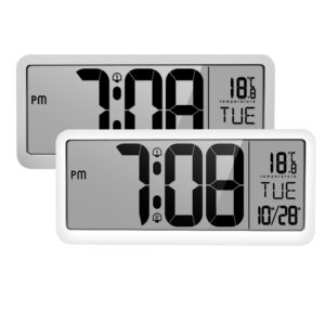 LED Music Alarm Clock Wall Table Desktop Digital Clocks with Large LCD Screen for Home Office