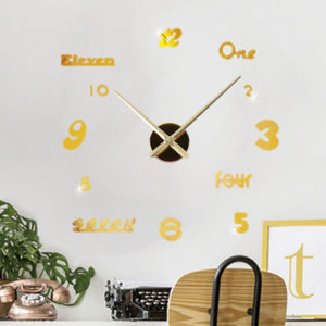 Emoyo JM026 Creative Large DIY Wall Clock Modern 3D Wall Clock With Mirror Numbers Stickers For Home Office Decorations