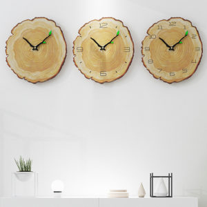 MW002 Creative Wooden Pattern Wall Clock Mute Wall Clock Quartz Wall Clock For Home Office Decorations