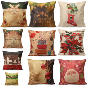 Christmas Series Santa Claus Gift Throw Pillow Case Home Sofa Car Cushion Cover