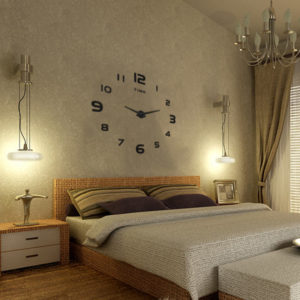 Large Wall Clock Decorative 3D DIY Luxurious Silent and Modern Home Decorations Mirror Surface