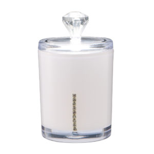 Transparent akryl bomullspinne Hållare Organizer Förvaringslåda Behållare Smink Kosmetikverktyg