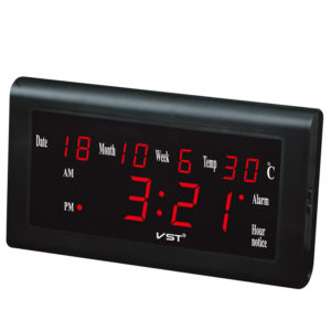 VST ST-5 12/24 Hours Desktop Clock Big Number Lcd Display Temperature Date Week Month Table Clock