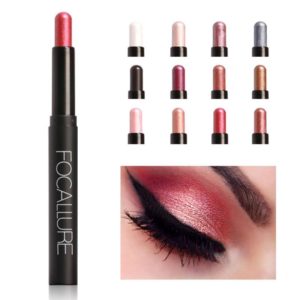 FOCALLURE 12 Colors Glitter Eye Shadow Pencil Highlighter Eyes Makeup Pen Cosmetic