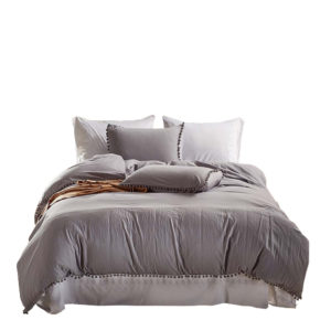 Bedding Sets with Washed Ball Decorative Microfiber Fabric Queen King Duvet Cover Pillowcase Comfortable